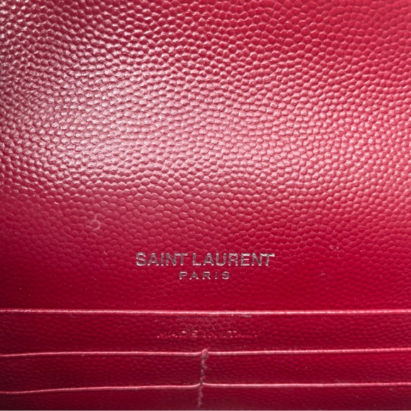 YSL Saint Laurent Monogram Cassandre WOC Mono Grain De Poudre Burgundy - Picture 11 of 13